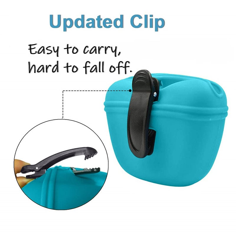 RoyalCare Silicone Dog Treat Pouch-Small Training Bag-Portable Dog Treat Bag for Leash with Magnetic Closure and Waist Clip airtight sealed - 2pieces [US Design Patent] - Image 5